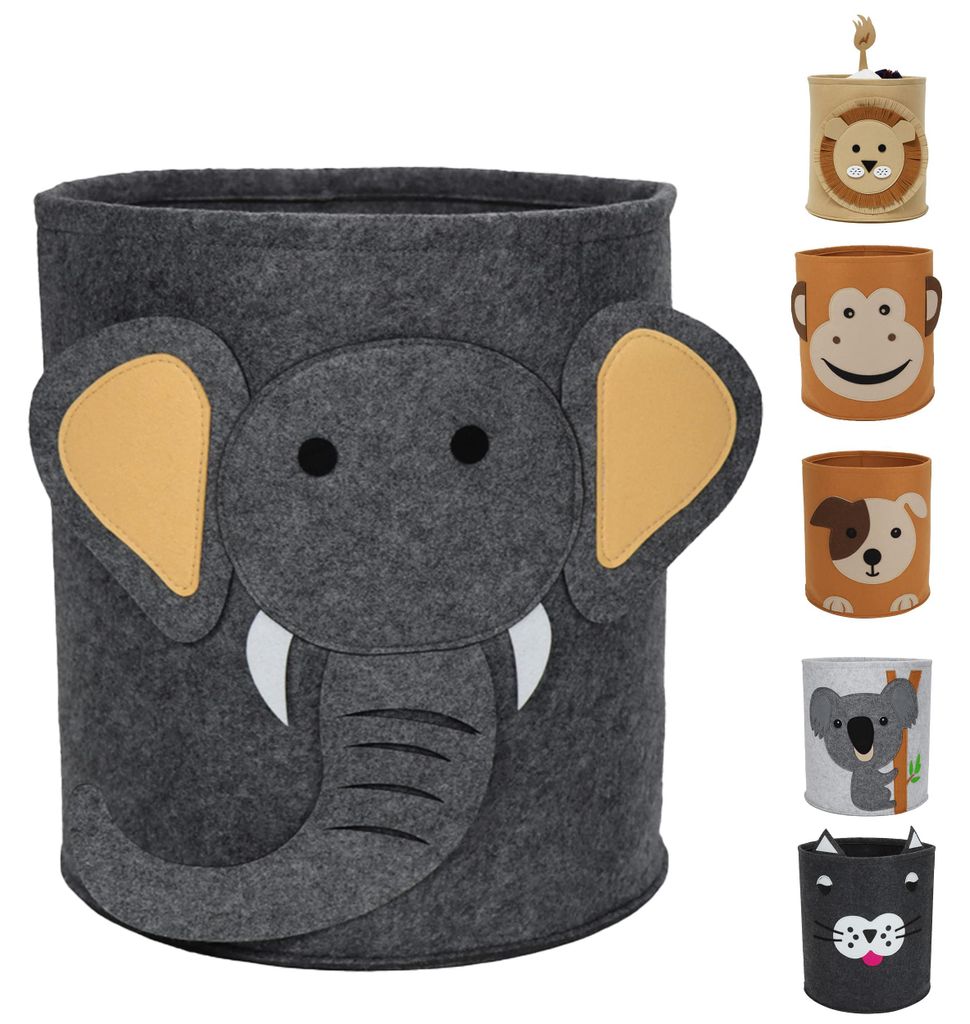Spielzeugkorb für Kinder - Aufbewahrungskorb fürs Kinderzimmer - Wäschekorb fürs Kinderzimmer - Spielzeugkiste (Elefant)