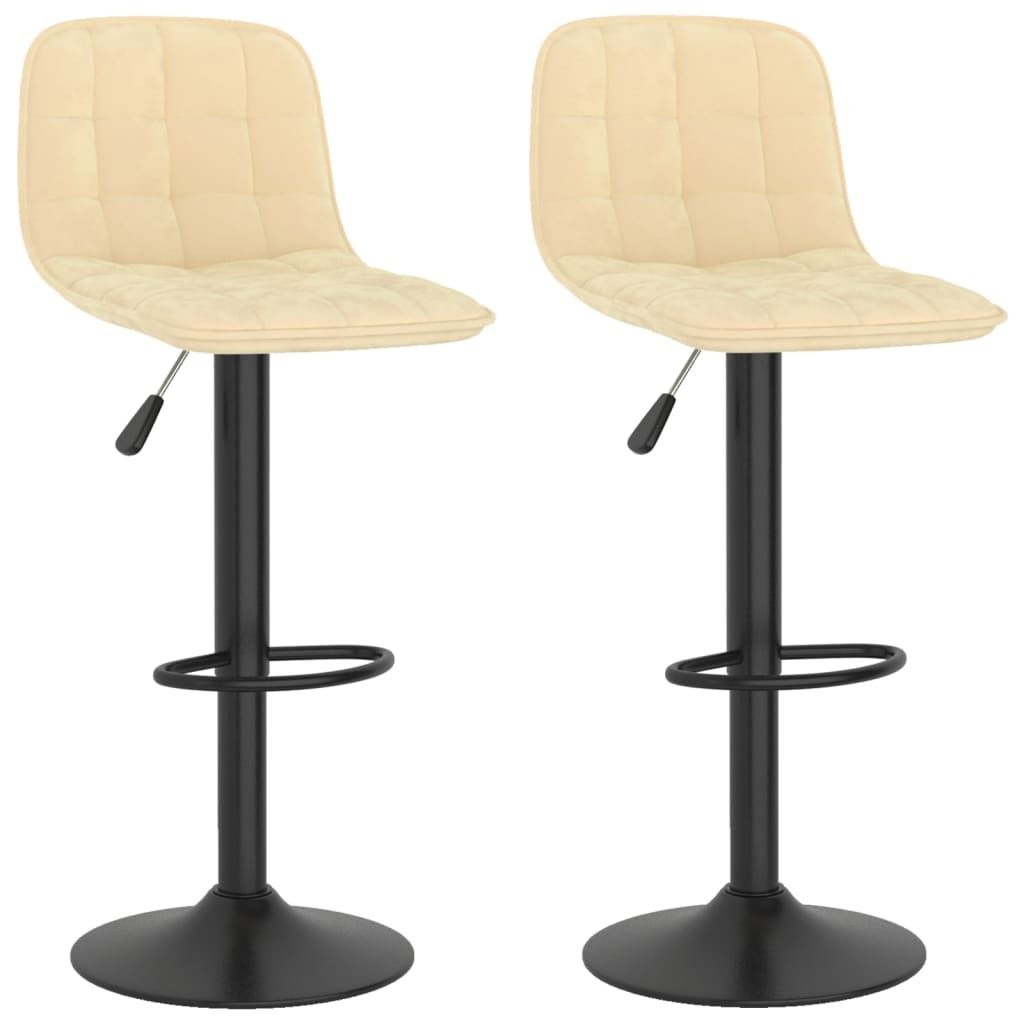 Barhocker 2 Stk. Creme Samt