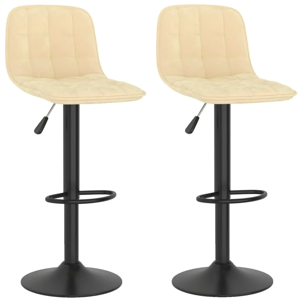 Set 2 Sgabelli Bar Velluto Crema - Alta Resistenza e Design Ergonomico