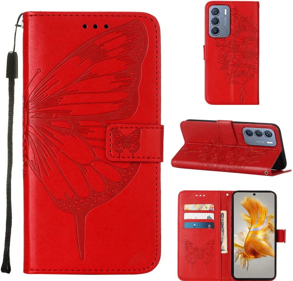 Custodia Infinix Zero 5G 2023 Farfalla Rossa: Pelle e Protezione Top