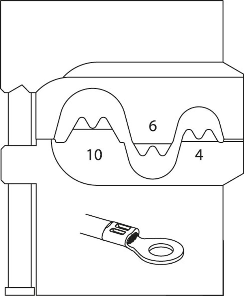 GEDORE 8140-03 Modul-Einsatz für unisolierte Kabelschuhe 4/6/10, 1830570