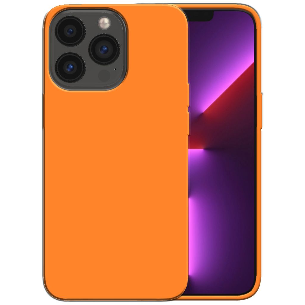 Smartphonica Silikonhülle für iPhone 13 Pro Hülle mit weicher Innenseite - Orange
