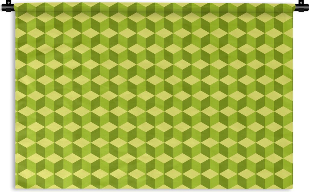 MuchoWow Wandteppich Wandbehang Muster - Grün - Blöcke 150x100 cm Tapisserie Dekoration Wandtuch - Waschbar - Tapisserien - Wand-Decke