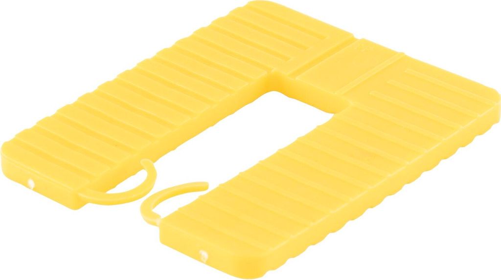 GLUSKE Euroklick Distanzplatte mit Sperrhaken 65 x 52,5 x 4 mm, gelb, 1000 Stück | Unterlegkeile - Distanzplättchen