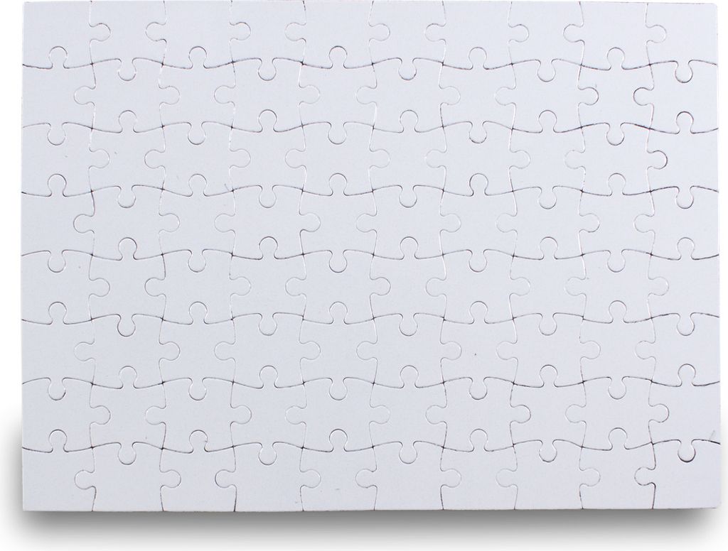 Weißes Blanko-Puzzle mit magnetischen Teilen zum selbst bemalen oder gestalten - 80 Teile (ca. 20 x 14 cm) - Magnetpuzzle für Kühlschrank oder T...