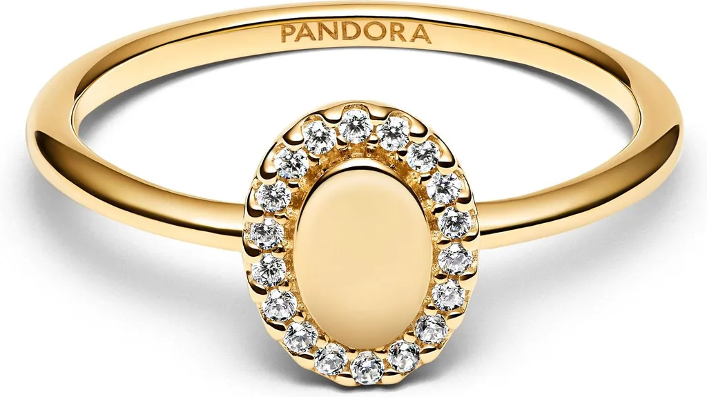 Anello Pandora Timeless Placcato Oro 14k: Lusso Quotidiano con Zirconi