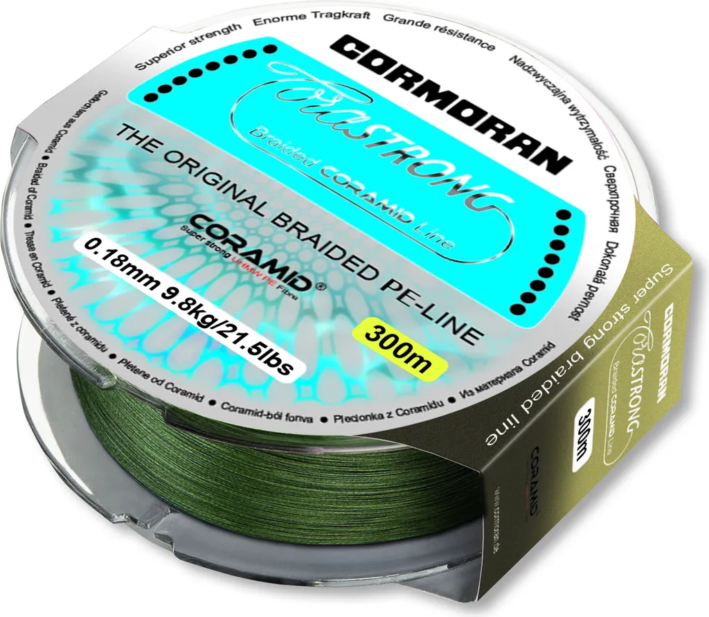 Tresse Coramid Cormoran Corastrong fil de pêche 1200m vert résistant