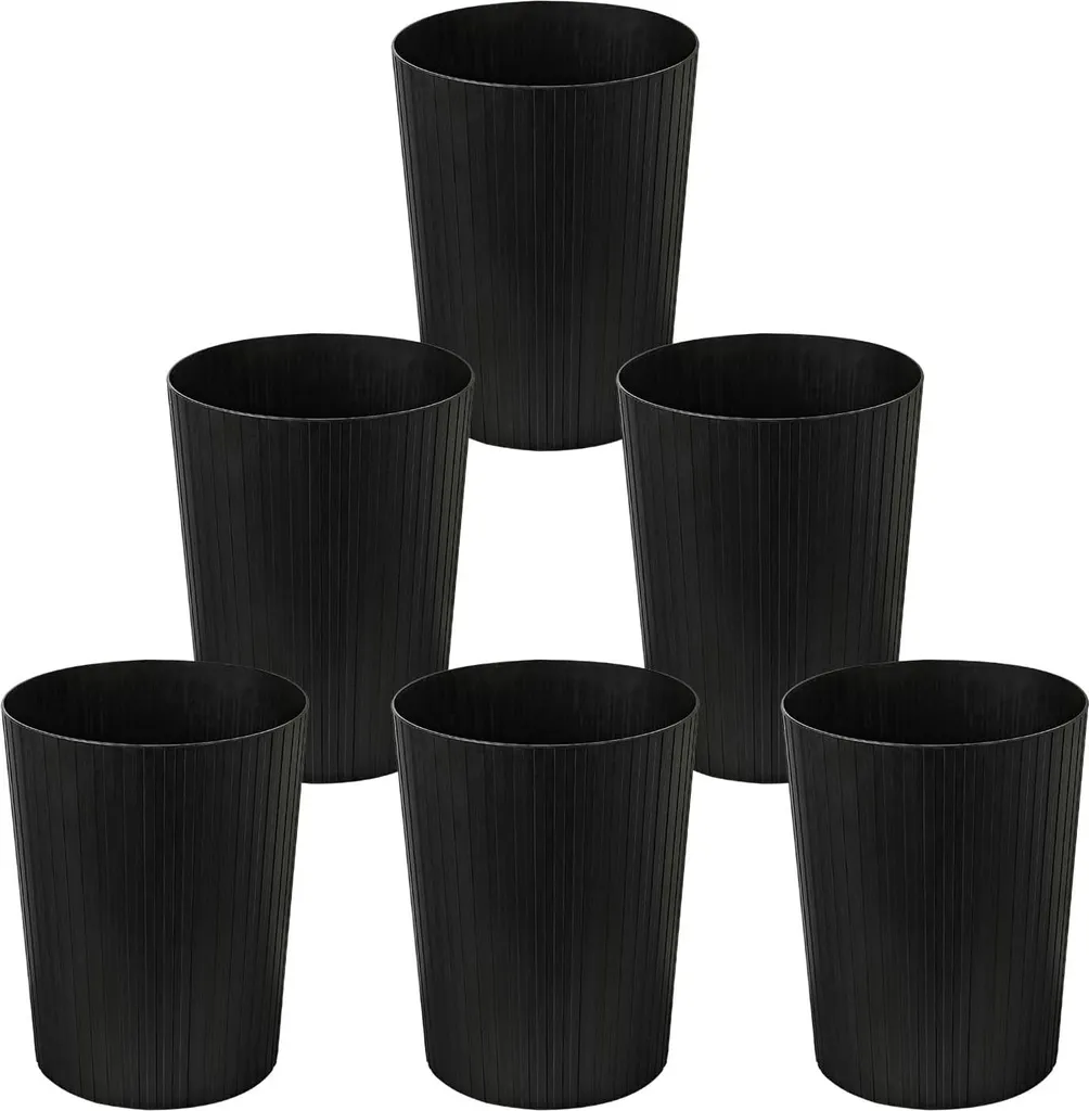 Poubelles Usage Domestique Noires 6 pcs 7,2L - Idéal Tri Sélectif