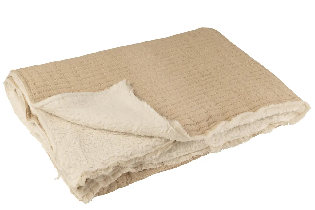 Plaid Teddy Beige 180x130 cm : Fini les Soirées Fraîches sur le Sofa