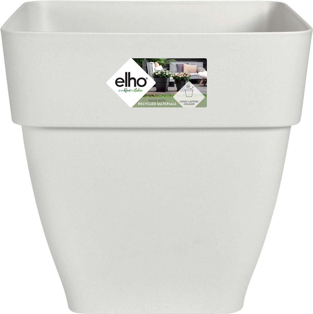 Elho Blumentopf vibia campana 36x35x36cm Abstandhalter eckig Übertopf Pflanzkasten Pflanzentopf Kunststoff weiß