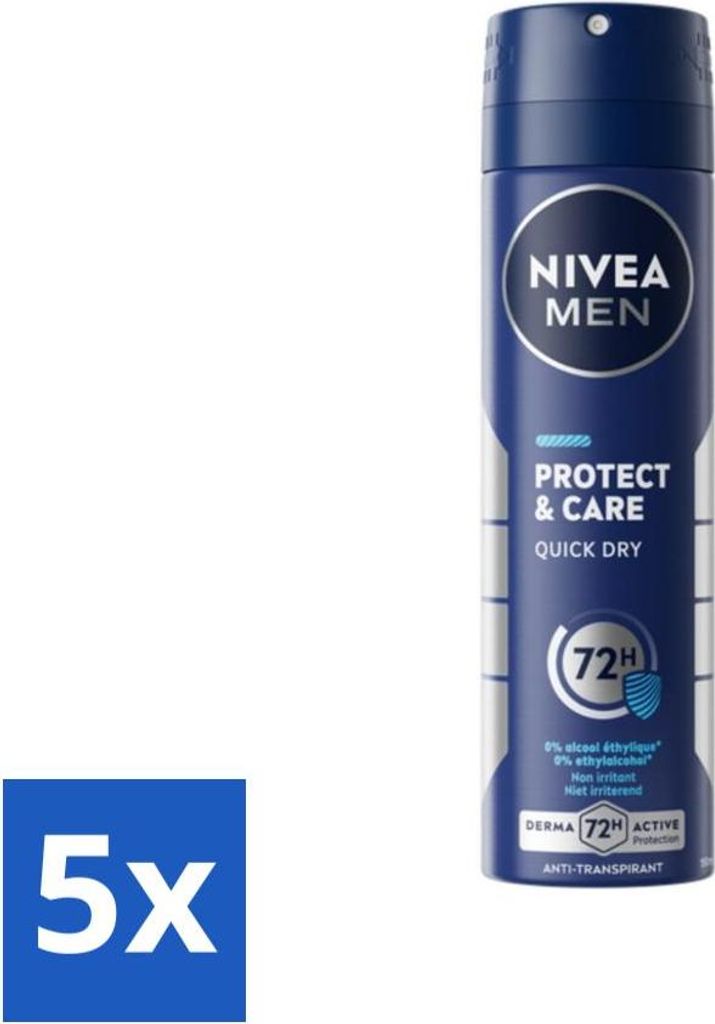 NIVEA Men Deodorant Spray Protect & Care 150 ml - Vorteilspack - 5 Stücke