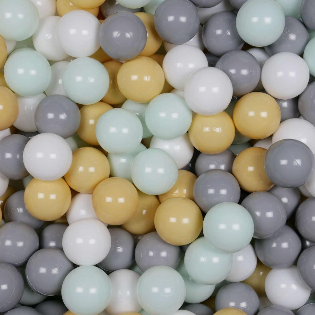 Spielbälle ø7cm 400Stk Weiß, Hellmint, Grau, Beige