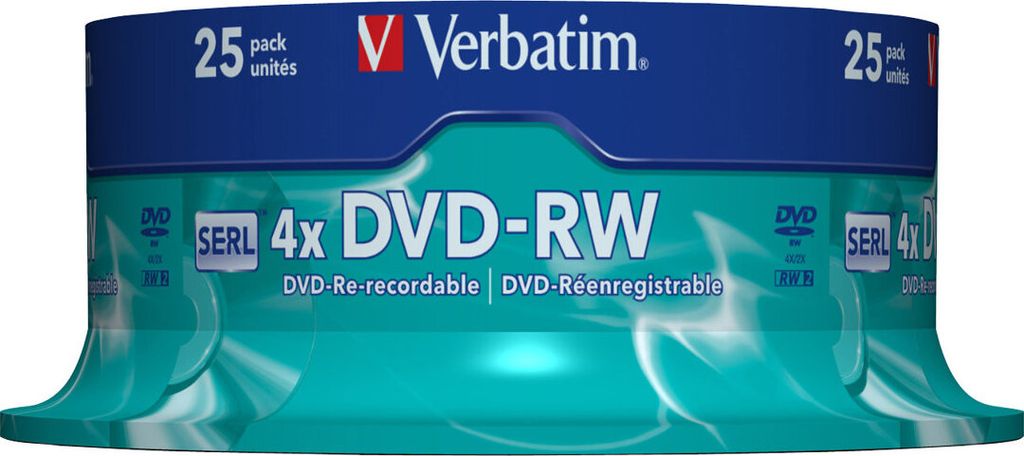 Verbatim - 25 x DVD-RW - 4.7 GB ( 120 Min. ) 4x - mattes Silber - Spindel