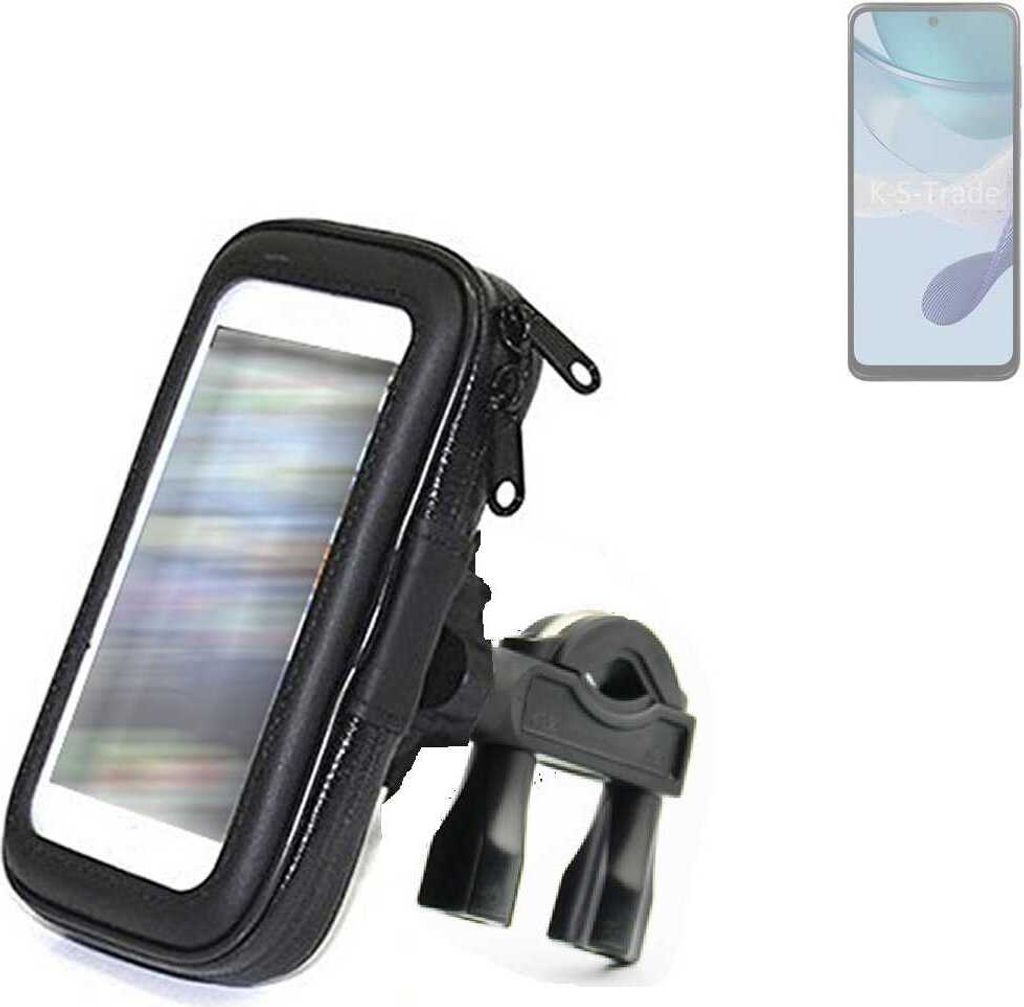 K-S-Trade Fahrrad-Halterung kompatibel mit Motorola Moto G53j 5G Handy-Halterung Halter Lenkstange Fahrradhalterung Motorrad Bike Mount