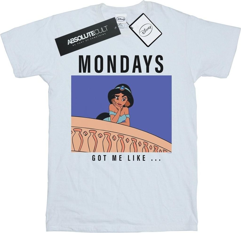 Disney Princess - "Mondays Got Me Like" T-Shirt für Damen BI42775 (L) (Weiß)