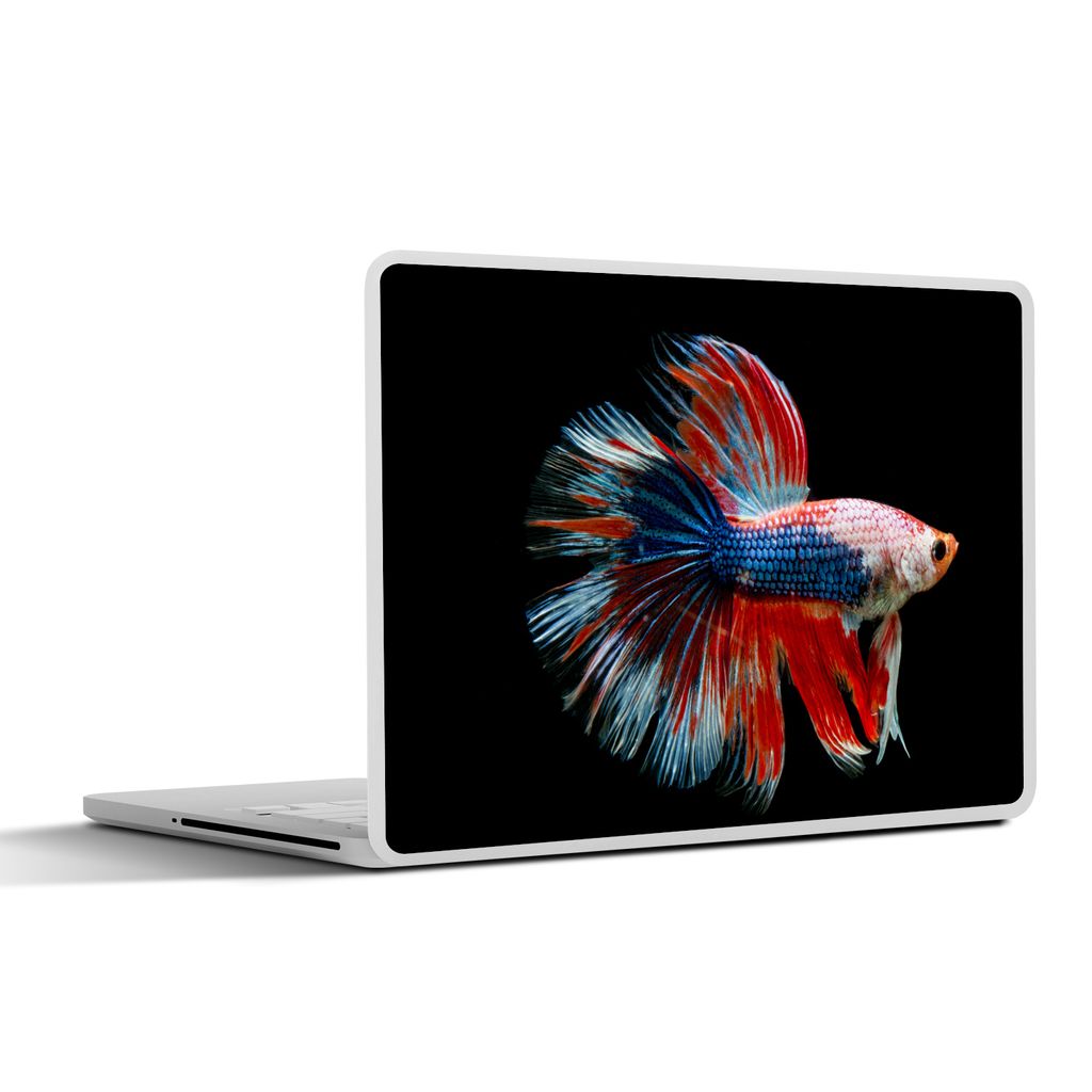 MuchoWow Laptop Aufkleber Sticker Cover Fisch - Meerestier - Schwanz - Blau 32.5x23.5 cm - Sticker für Laptop - Selbstklebend