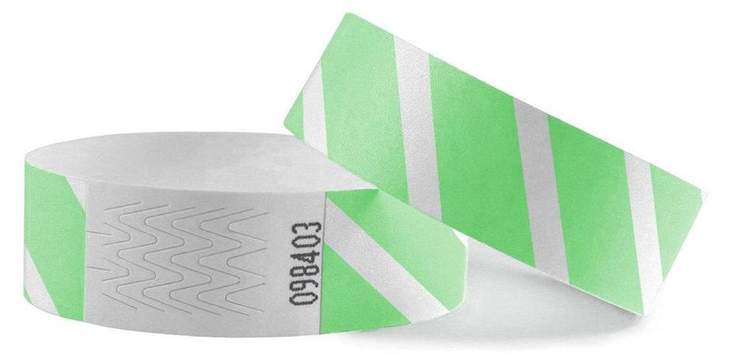 Braccialetti in Tyvek vuoti a righe CombiCraft Verde - 100 Immagine del prodotto 