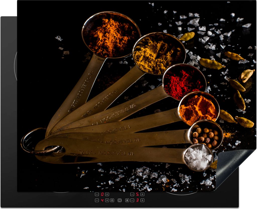 KitchenYeah© Herdabdeckplatte Gewürze - Löffel - Salz - Produktbild 