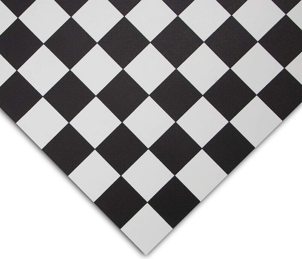 CV-Bodenbelag Atlantic Damier 019D Schwarz & Weiß edle Fliesenoptik 100x600 cm