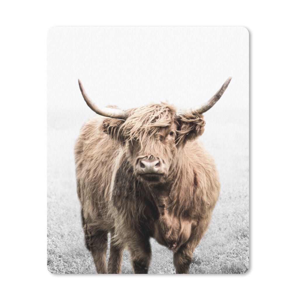 MuchoWow Mauspad Mousepad Schottischer Highlander - Tiere - Hörner 30x40 cm - Mousepads - Maus Mat - Pad - Mausunterlage - Mausmatten
