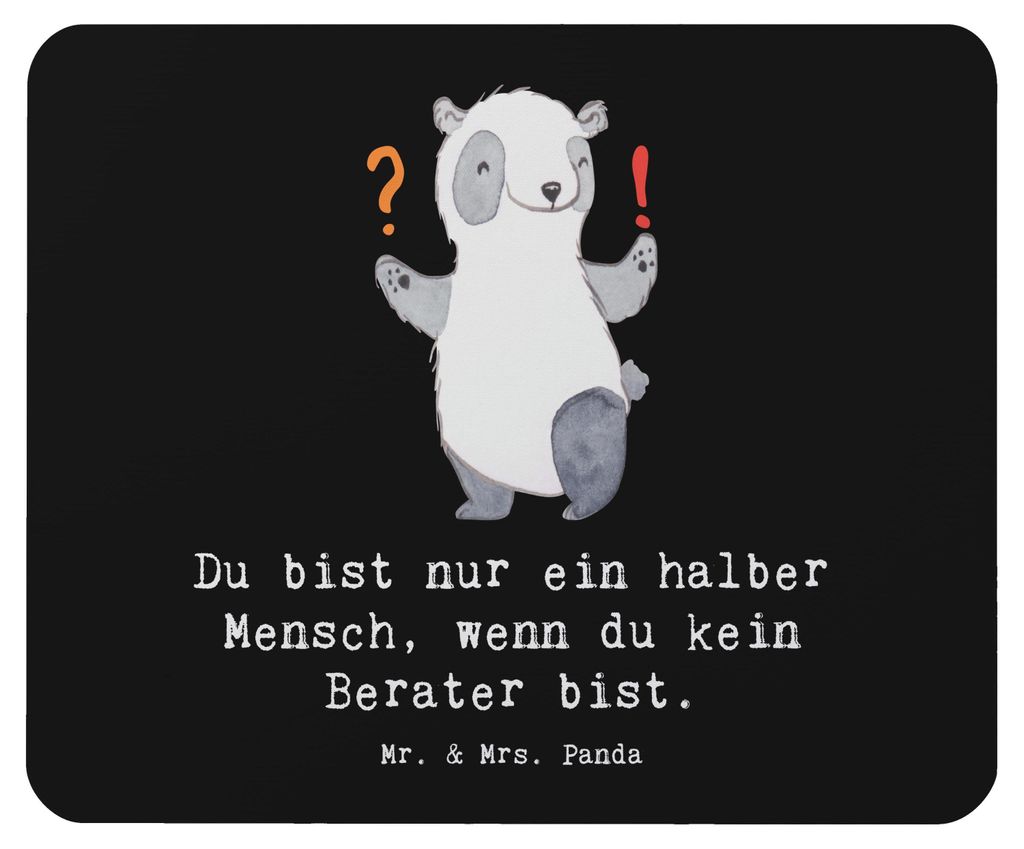 Mr. & Mrs. Panda Mauspad Berater Herz - Schwarz - Geschenk, Produktbild 