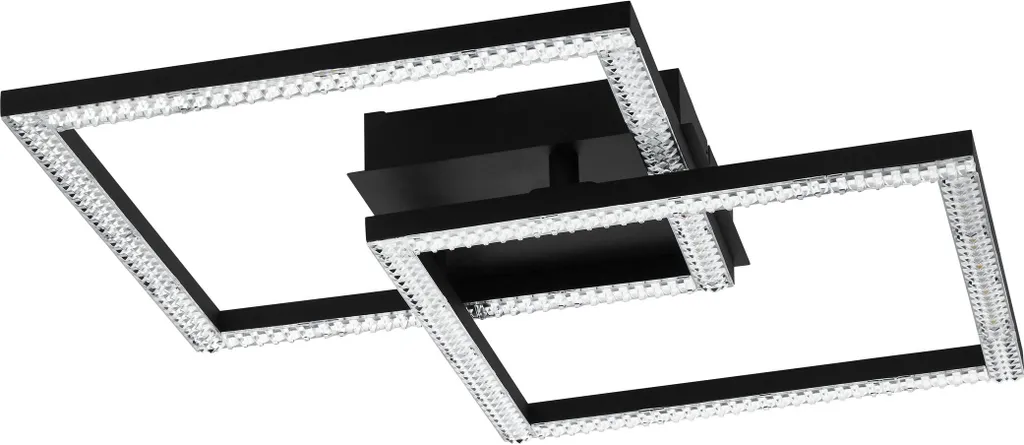 Eglo 99799 LEJIAS Plafonnier LED 21W 45x45cm Noir et Blanc Chaud
