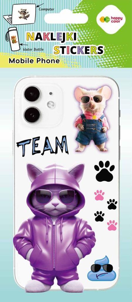 Coole Team Happy Color Handy Deko-Aufkleber