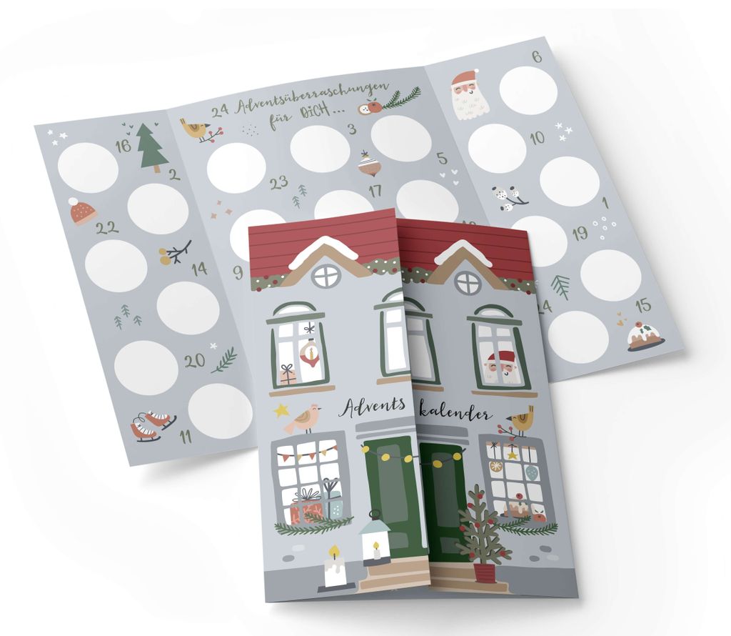 Rubbel Adventskalender zum selber machen "Weihnachtshaus" Produktbild 4
