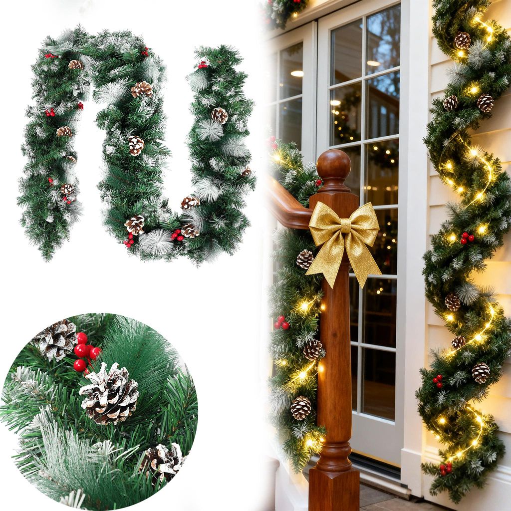 VA-Cerulean Weihnachtsgirlande mit Schnee-Effekt, Produktbild 