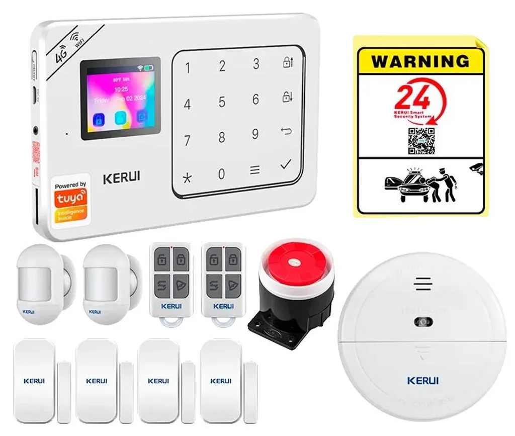 Kit alarme maison sans fil 6 pièces - Système anti-effraction Wi-Fi