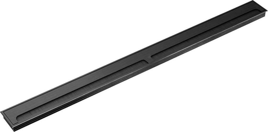 ONPIRA Premium Kabeldurchführung Alu Schreibtisch Kabeldurchlass Kabel Auslass Schwarz / 80x1000mm