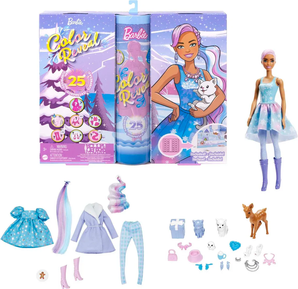Calendrier de l'Avent Barbie Color Reveal Refresh : Jouet de Noël Enfant