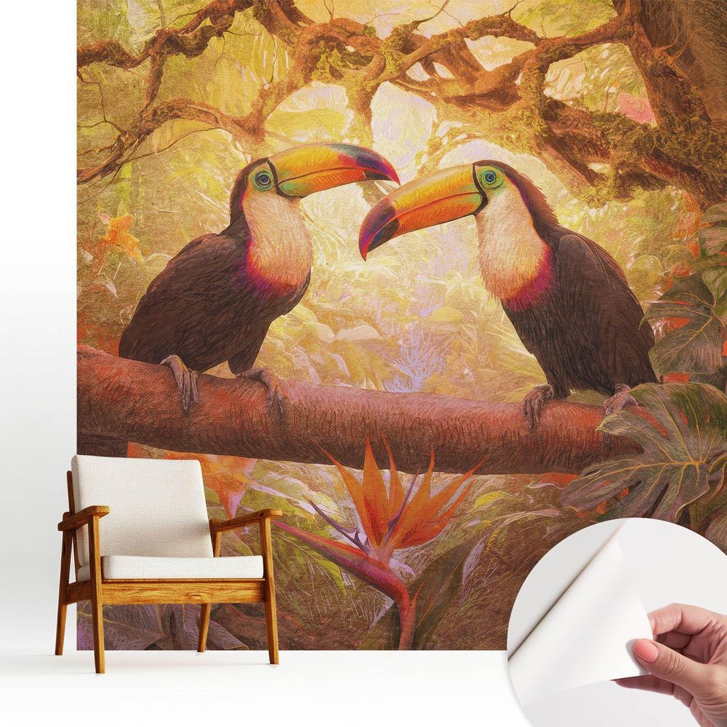 Fototapete selbstklebend - 250x250 cm - Tapete - Wandtapete - Wandbilder - Klebefolie - Dekofolie - Tapete Folie - Wand - Dekoration - Wohnzimmer -...