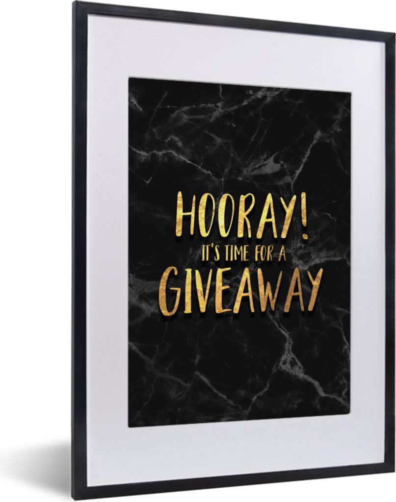 MuchoWow Gerahmtes Poster Zitate - Geschenk - Gold - Marmor 30x40 cm - Poster mit Schwarzem Bilderrahmen Wandposter Rahmen Foto Bilder - Wandpost...