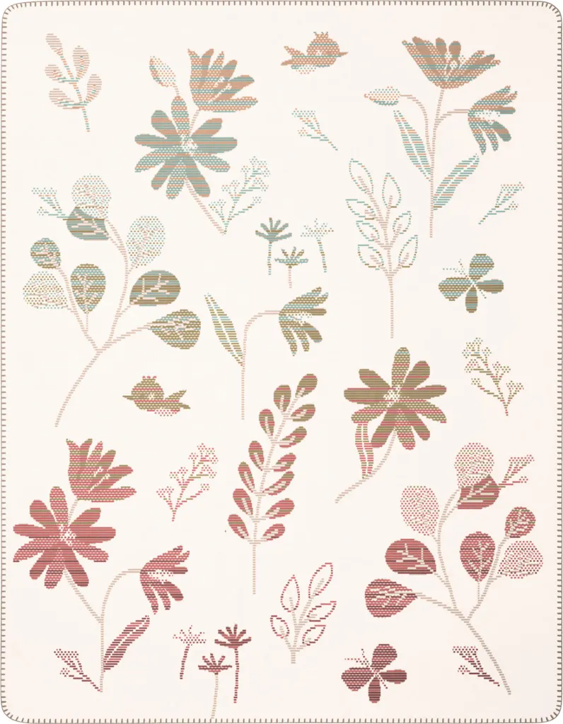 Plaid enfant Wild Flowers Biederlack : linge de lit doux et fleuri