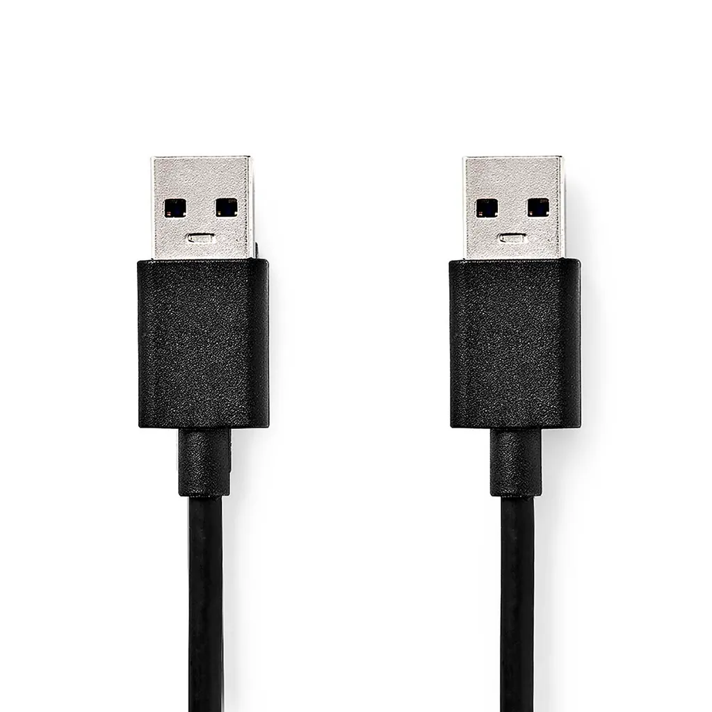 Cavo USB | USB 3.2 Gen 1 | USB-A Maschio | USB-A Maschio | 5 Gbps | Nichelato | 2,00 m | Rotondo | PVC | Nero | Confezione