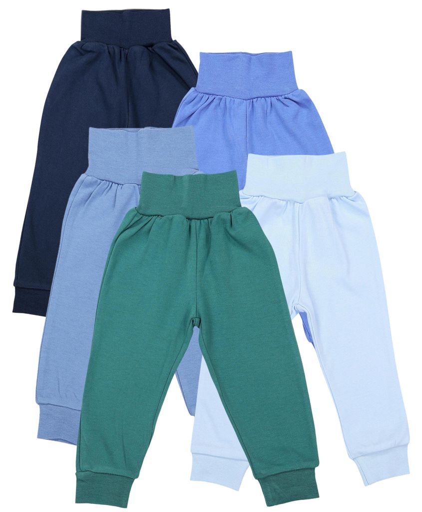 TupTam Pumphose Baby 5er Pack Unisex - Bequeme Baby Hose für Jungen und Mädchen aus Baumwolle, Farbe: Dunkelblau Jeans Blau Mintgrün, Größe: 56