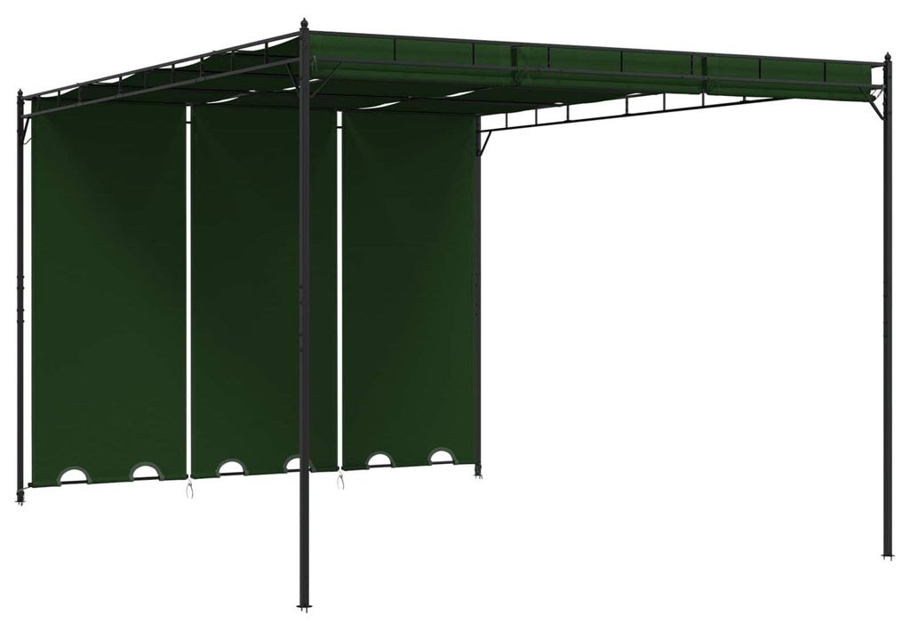 Möbel Pavillon 4 x 3 x 2,3 m Grün Polyester und StahlPavillons & Partyzelte - Pavillons & Partyzelte c7065