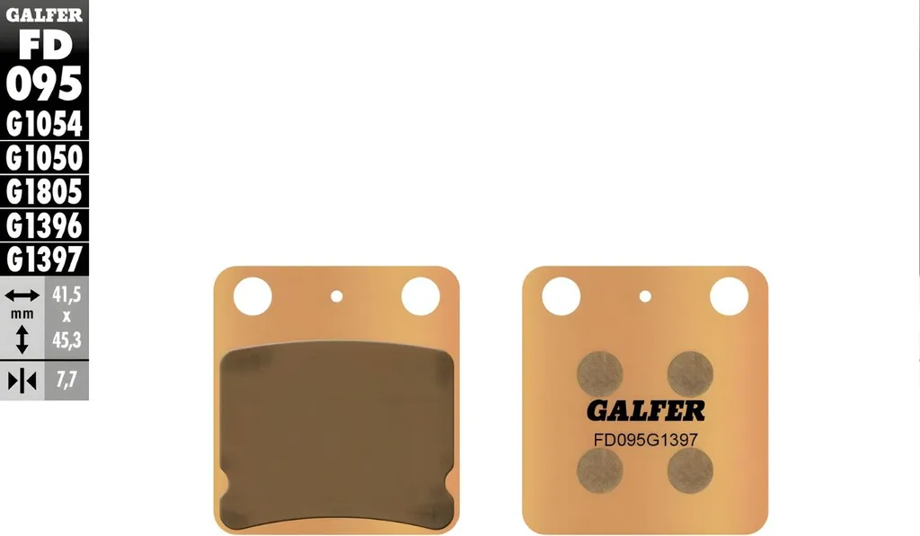Plaquettes de frein Galfer FD095G1397 pour Suzuki Eiger et Yamaha YFM