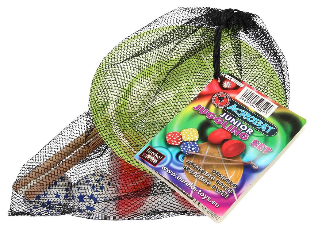 Eureka Jonglier Spielzeugset Junior - Diabolo, Jonglierteller, Jonglierbälle