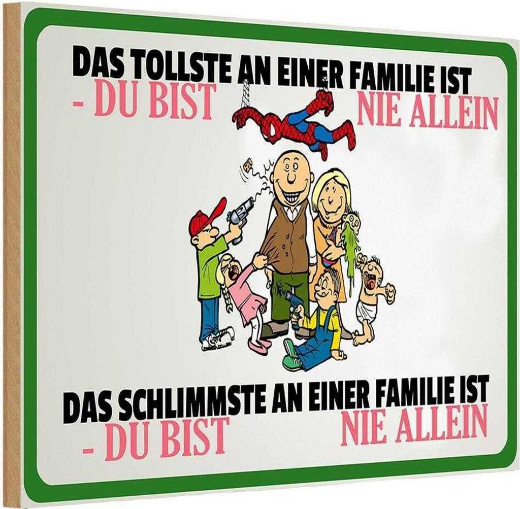 vianmo Holzschild 12x18 cm Familie du bist nie allein Freunde