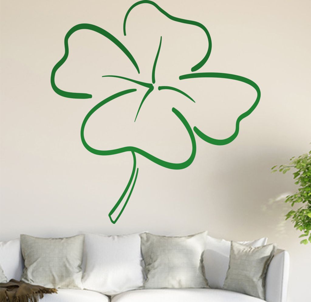 Kleeblatt Wandtattoo in 6 Größen - Wandaufkleber Wall Sticker - Dekoration, Küche, Wohnzimmer, Schlafzimmer, Badezimmer
