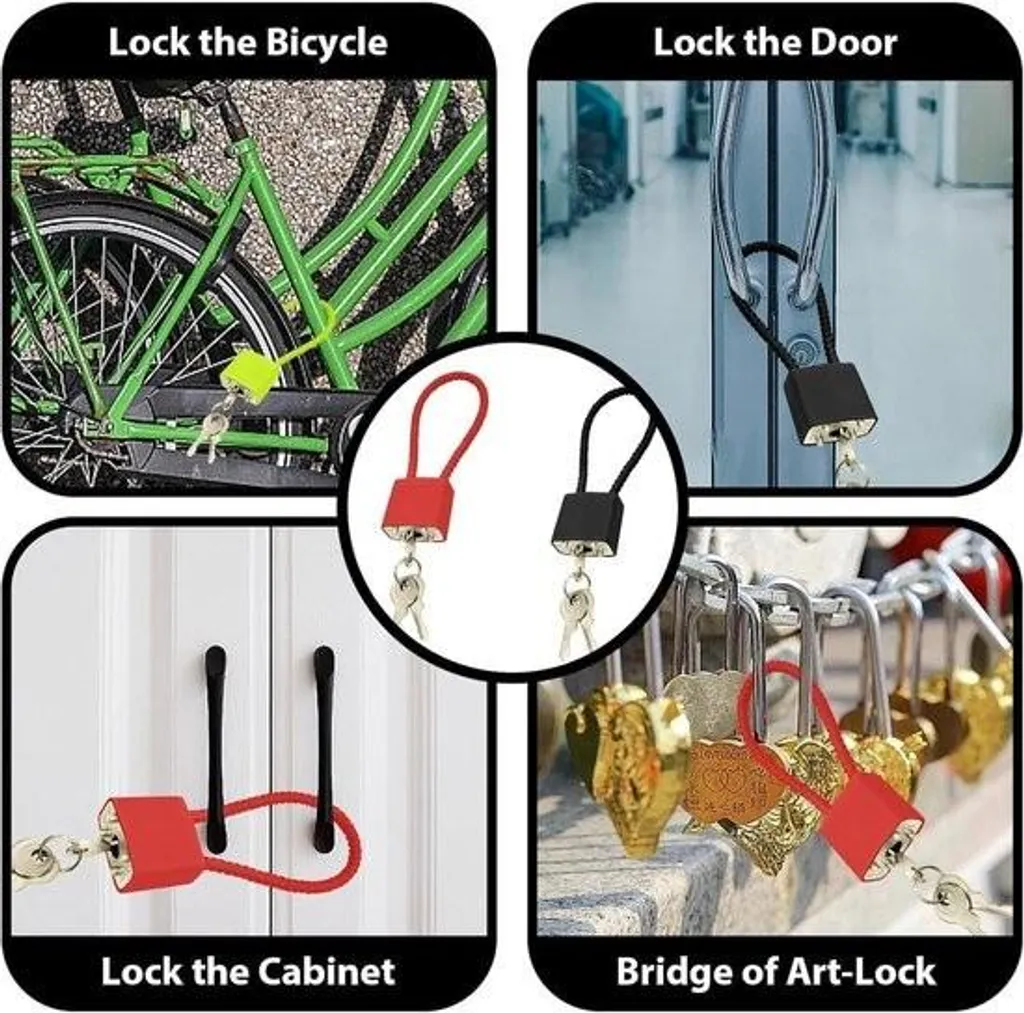 Chaîne et cadenas pour poubelles, portails et vélos - Allecto Plus x2