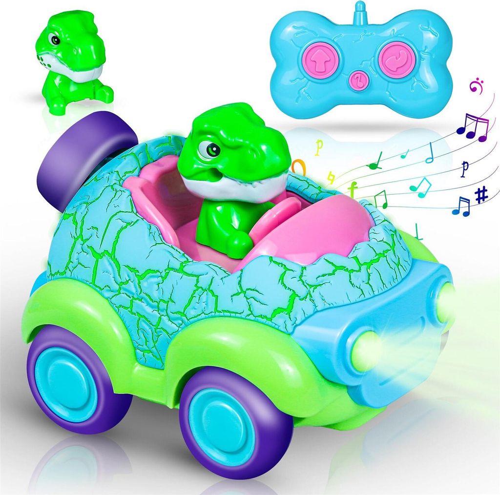 Ferngesteuertes Auto, Einhorn/Dino Spielzeug,2.4Ghz 4WD,USB-Ladefunktion Spielzeug ab 3 Jahre Junge Maedchen, Gruen