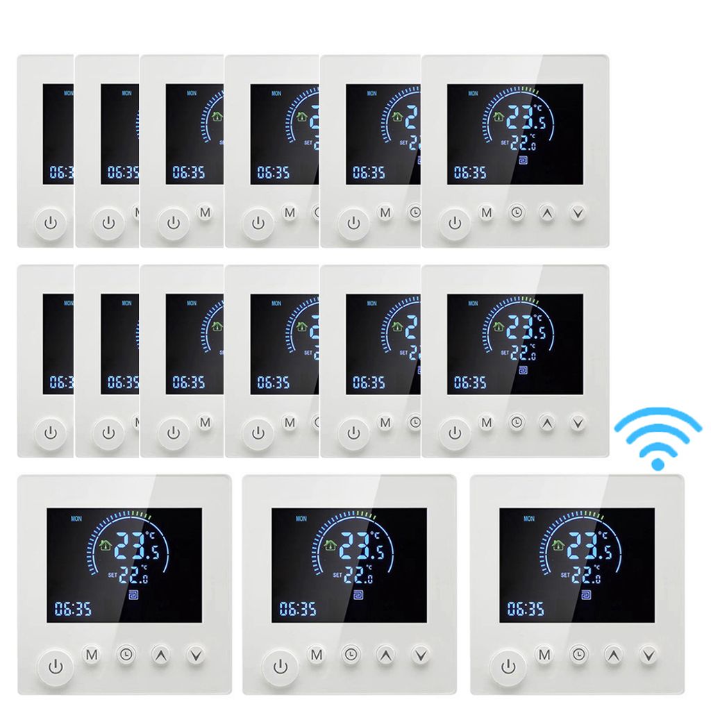 15X Smart Tuya WiFi Thermostat 16A Elektroheizung Raumthermostat Fussbodenheizung LCD-Display programmierbar Innenthermometer, Sprachsteuerung Amaz...