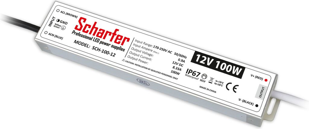 Scharfer hermetisch Netzteil 100W 24V IP67 universal Trafo Produktbild 