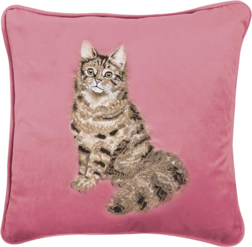 Wrendale Designs besticktes Kissen Katze Feline Fabulous