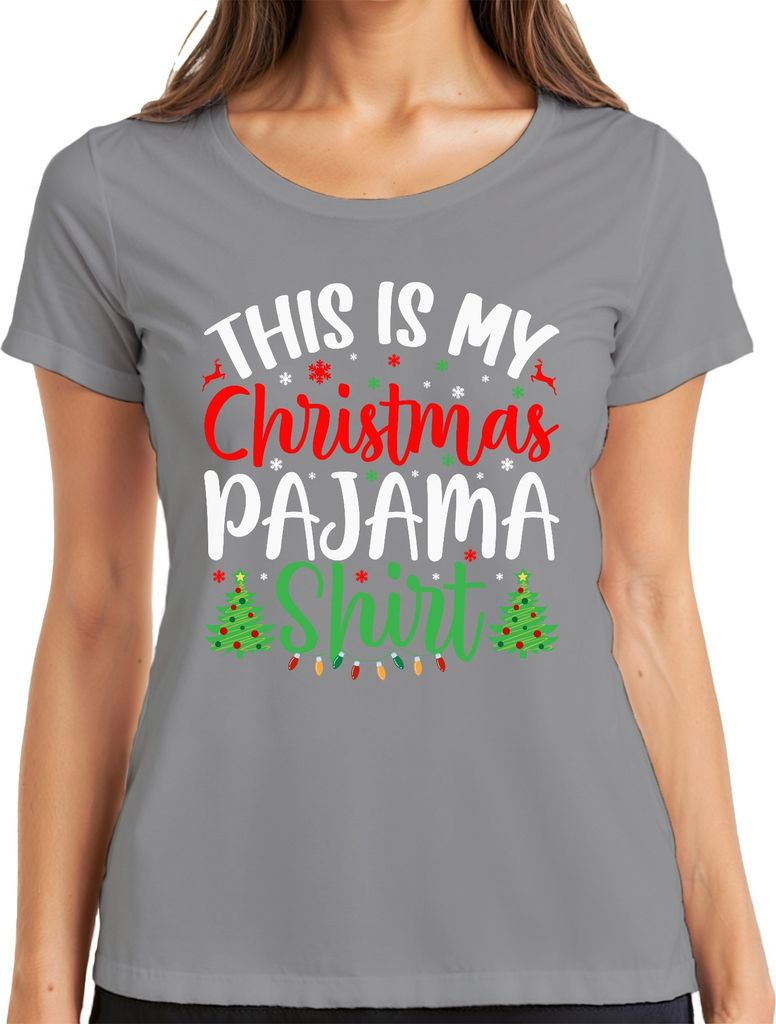 This is my Christmas Pajama Shirt Pyjama - Weihnachten Xmas Christmas Damen T-Shirt, Grau, 3XL