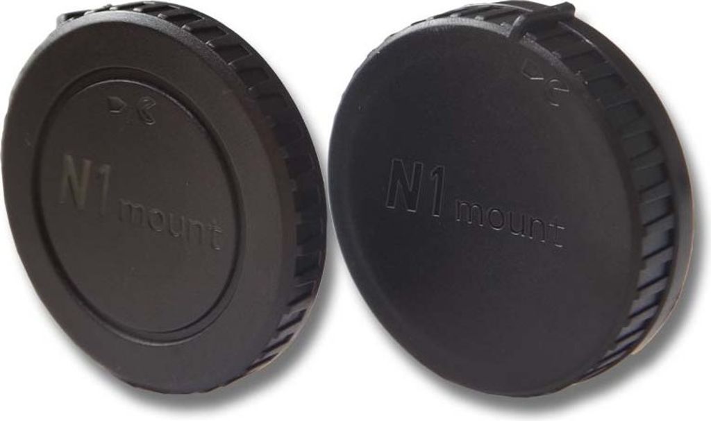 vhbw Objektivdeckel-Set kompatibel mit Nikon 1 J4, S2, J1, J2, J3, AW, V3, V2, S, V1 Kamera - Rück- und Gehäusedeckel Schwarz