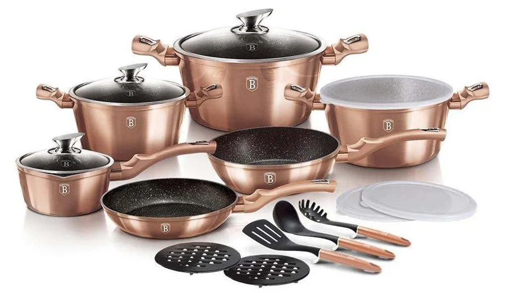Set de table 18 pièces pour réception et dîner chic décor marbre rosegold